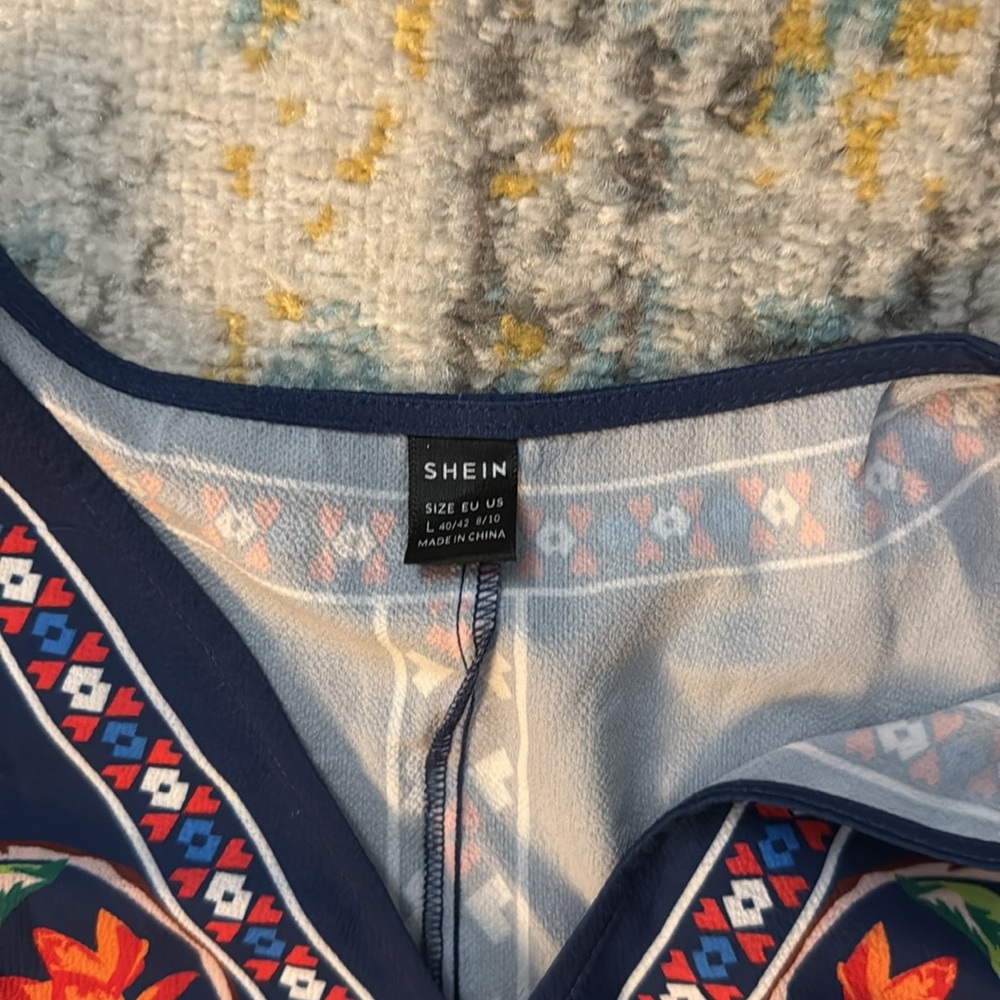 Floral Navy Two-Piece Set - Picture 2 of 4